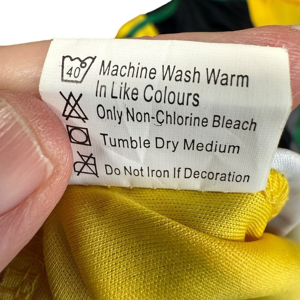 Authentic Brand LMS Sports Jamaica Soccer Jersey XL Green Yellow Athleisure - Picture 9 of 13